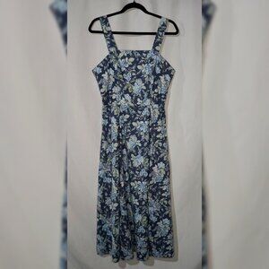 Vintage 1990's Laura Ashley Floral Cotton Maxi Sundress - Size 12